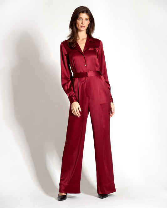The Artemis Pantsuit - Luxe Wrinkle Resistant Silk One Piece - Michelle Palmer Designs