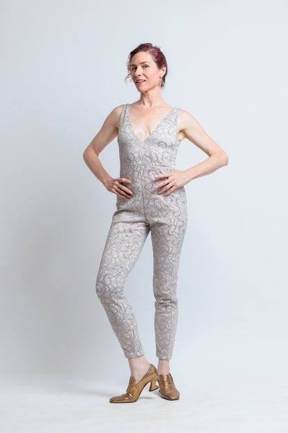 Sandstone & Silver Lace Jumpsuit