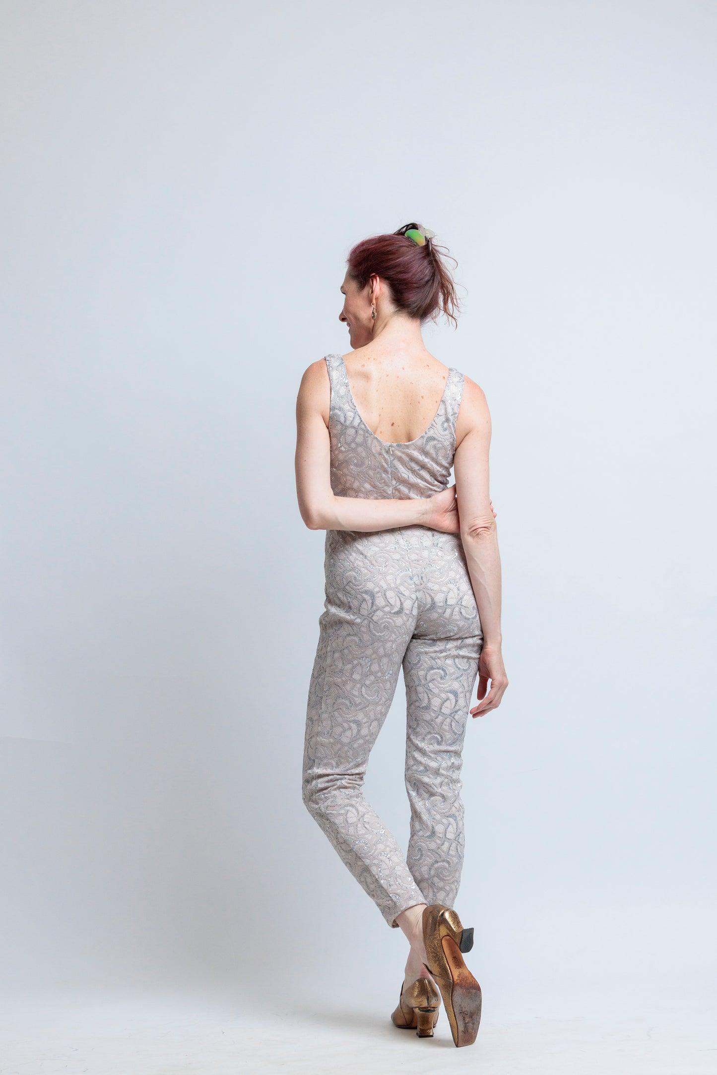 Sandstone & Silver Lace Jumpsuit