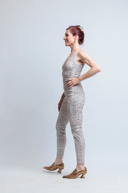 Sandstone & Silver Lace Jumpsuit