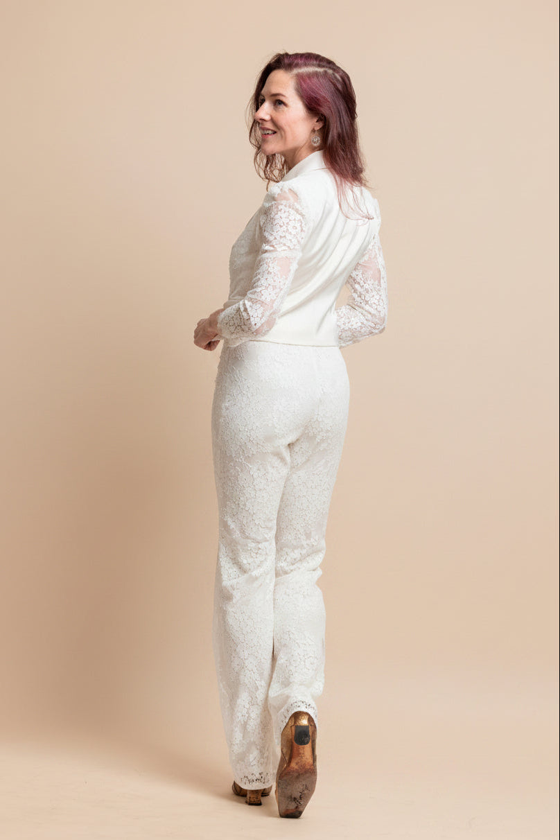 Jasmine Lace Pants – Ivory Floral Lace Trousers