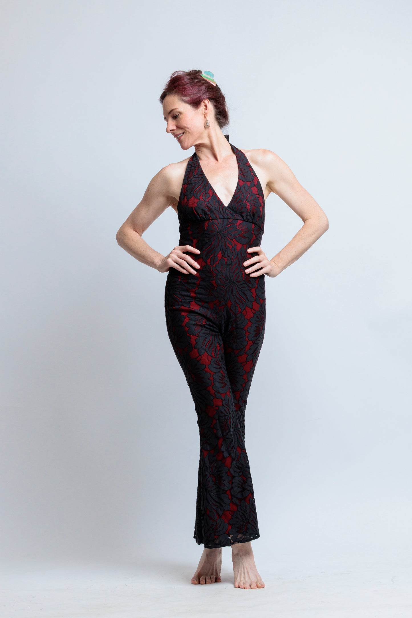 Poppyseed Lace Jumpsuit - Custom Lace One Piece with Nude Lining