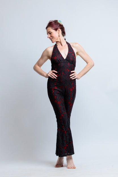 Poppyseed Lace Jumpsuit - Custom Lace One Piece with Nude Lining