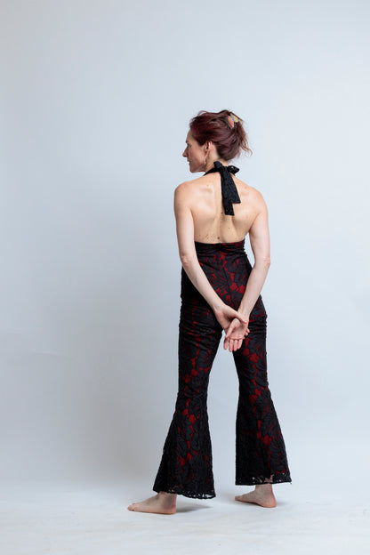 Poppyseed Lace Jumpsuit - Custom Lace One Piece with Nude Lining