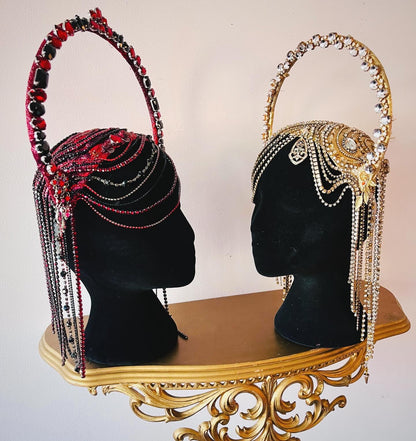 Golden Era Crown, Flapper Headpiece 1920's Crown, Gold Halo, Halloween Flapper Crown, Derby Headpiece
