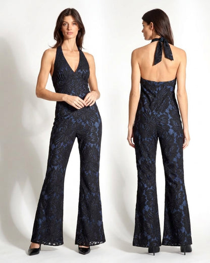 Poppyseed Lace Jumpsuit - Custom Lace One Piece with Statement Lining