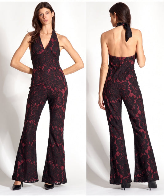 Poppyseed Lace Jumpsuit - Custom Lace One Piece with Statement Lining
