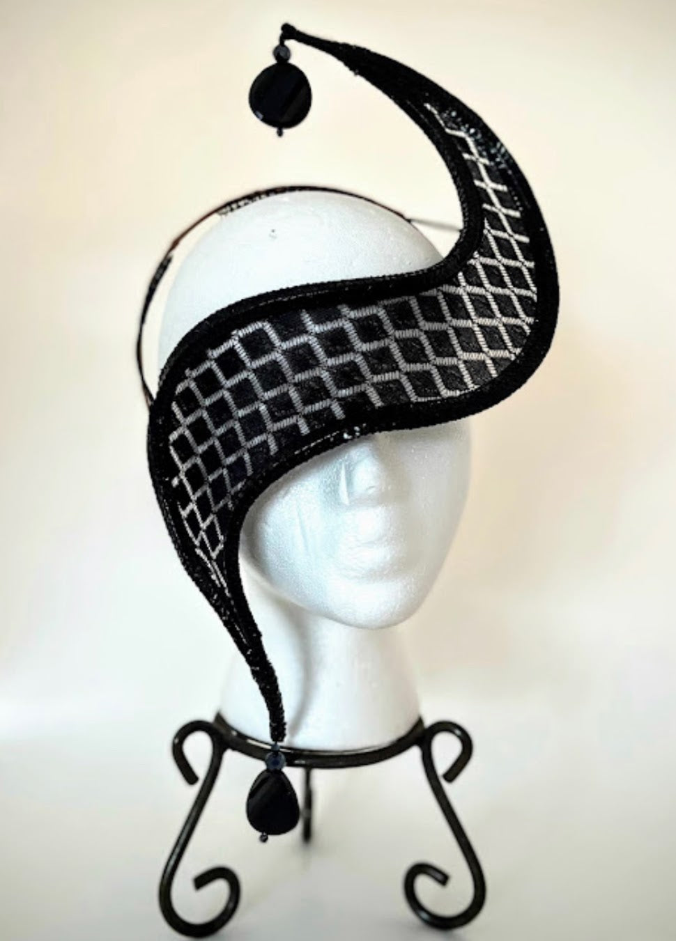 Black Lace Mask, Derby Headpiece, Avant Garde Headpiece, Masquerade Mask, Designer Mask, Face Art, Face Frame