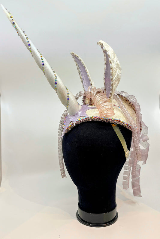 The Last Unicorn Headdress, Unicorn Headpiece, White and Lavender Unicorn Costume Crown, Unicorn Halloween headpiece