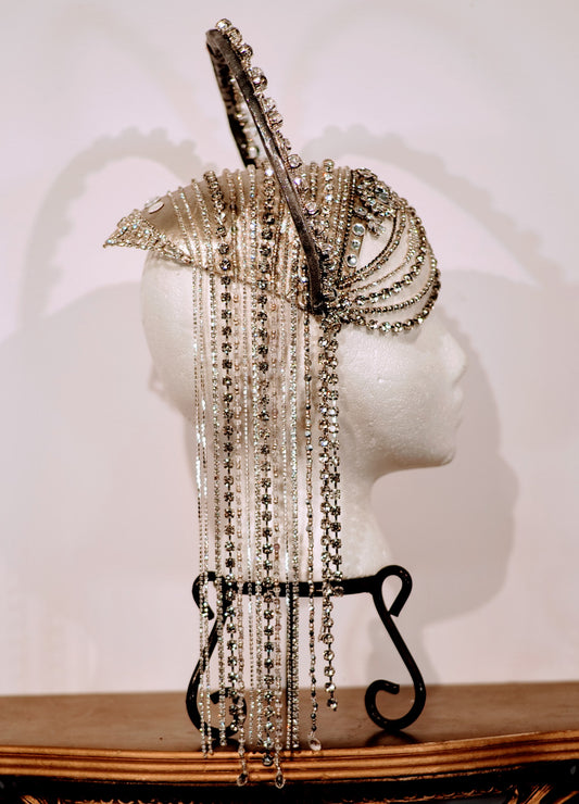 Diamond Hair Headpiece, Derby Headpiece, Festival Headpiece, Celestial Goddess 1920’s Halo Headpiece