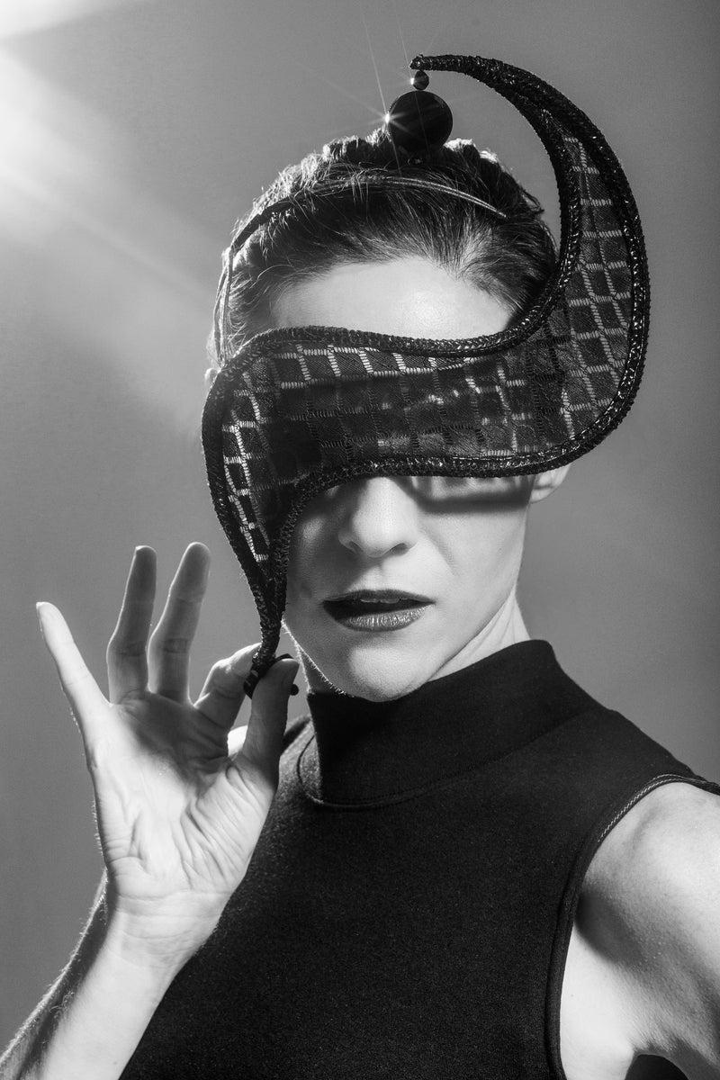 Black Lace Mask, Derby Headpiece, Avant Garde Headpiece, Masquerade Mask, Designer Mask, Face Art, Face Frame