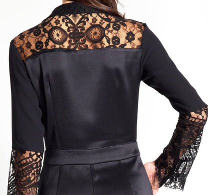 Alexandria Jumpsuit - Silk & French Lace Three - Fabric Luxury Design - Michelle Palmer Designs
