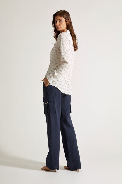 Luxury Cargo Pants in Japanese Linen - Michelle Palmer Designs