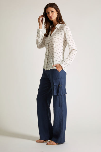 Luxury Cargo Pants in Japanese Linen - Michelle Palmer Designs