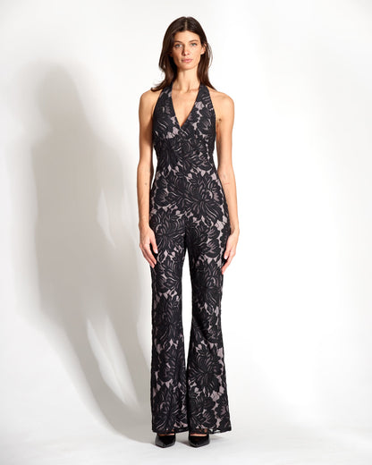 Poppyseed Jumpsuit in Custom Lace with Nude Lining - Michelle Palmer Designs