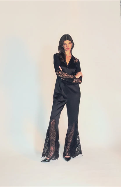 Alexandria Jumpsuit - Extraordinary Silk & French Lace One Piece