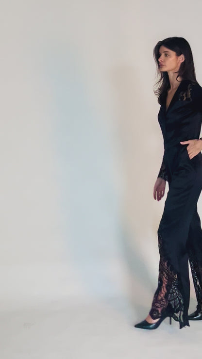 Alexandria Jumpsuit - Extraordinary Silk & French Lace One Piece