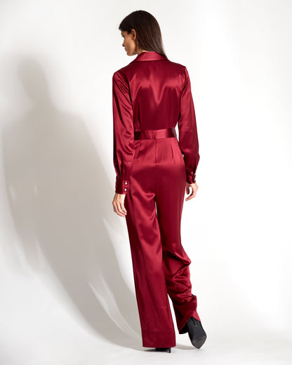 The Artemis Pantsuit - Luxe Wrinkle Resistant Silk One Piece - Michelle Palmer Designs