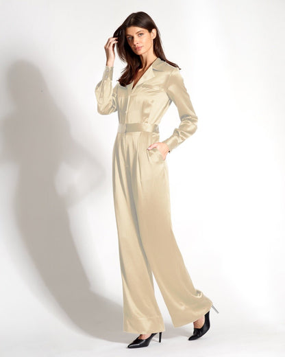 The Artemis Pantsuit - Luxe Wrinkle Resistant Silk One Piece - Michelle Palmer Designs