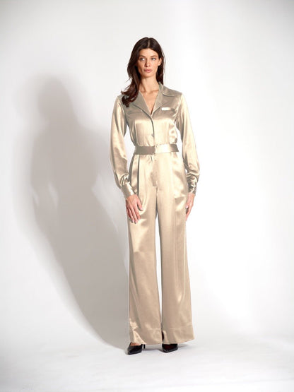 The Artemis Pantsuit - Luxe Wrinkle Resistant Silk One Piece - Michelle Palmer Designs