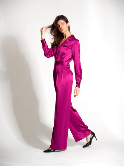 The Artemis Pantsuit - Luxe Wrinkle Resistant Silk One Piece - Michelle Palmer Designs
