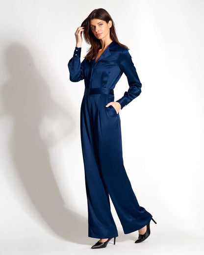 The Artemis Pantsuit - Luxe Wrinkle Resistant Silk One Piece - Michelle Palmer Designs